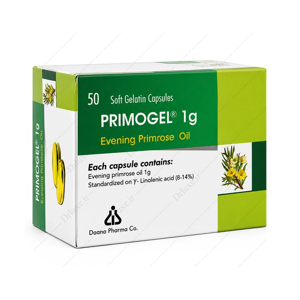 قیمت و خرید کپسول روغن گل مغربی پریموژل 1 گرم دانا 50 عدد